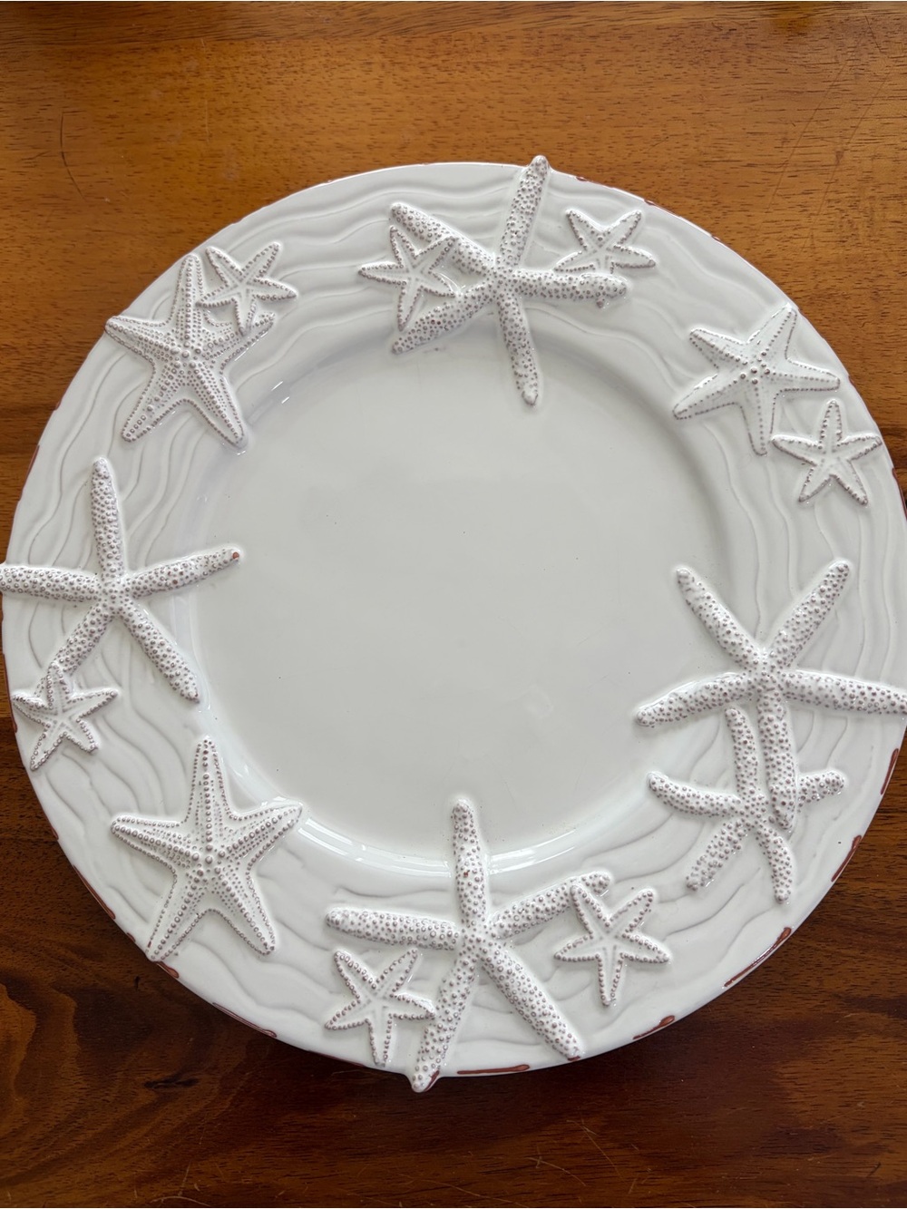 “Mud Pie Sanibel” Coastal Scalloped  Dinner Plate - 11” inch